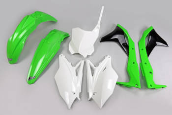 UFO KOMPLET PLASTIKÓW KAWASAKI KXF 250 18-20UFO KOMPLET PLASTIKÓW KAWASAKI KXF 250 '18-20 KOLOR OEM