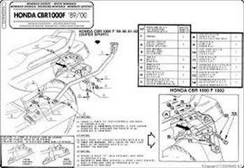 GIVI 227F STELAŻ KUFRA CENTRALNEGO (BEZ PŁYTY) - HONDA CBR 1000 F (89 - 00)