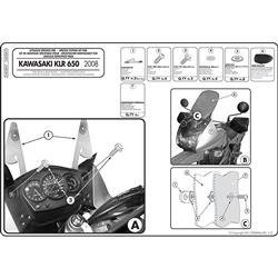 GIVI D408KIT MOCOWANIE SZYBY 408D KAWASAKI KLR 650 Enduro (07 > 20)
