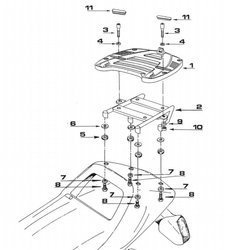 GIVI E180 STELAŻ KUFRA CENTRALNEGO Z PŁYTĄ MONOKEY - BMW K75 750 K 100 1000 (90) K 1100 RS