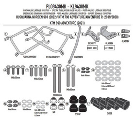 KAPPA KLO9430MK STELAŻ KUFRÓW BOCZNYCH ONE-FIT MONOKEY - KTM 790 Adventure (19 > 20) / 890 Adventure (21 > 22) / HUSQVARNA - Norden 901 (22)