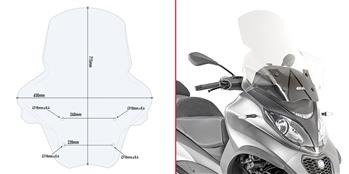 GIVI D5613ST SZYBA PRZEZROCZYSTA 71,5 x 65 cm (H x W) PIAGGIO MP3 350-500 Sport / Business (18 > 21)