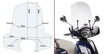 GIVI 6109A SZYBA PRZEZROCZYSTA 49,5 x 65,5 cm (H x W) KYMCO Like 125-150 (17 > 19)