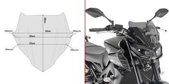 GIVI A2132 SZYBA DYMIONA 28 x 36,5 cm (H x W) YAMAHA MT-09 (17 > 20)