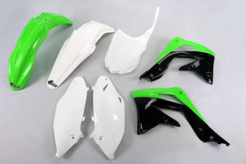 UFO KOMPLET PLASTIKÓW KAWASAKI KXF 450 '13-'15 KOLOR OEM  ZIELONY/BIAŁY/CZARNY   KA220E999