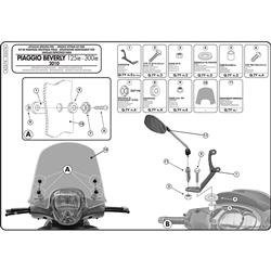 GIVI A357A MOCOWANIE SZYBY 352A PIAGGIO BEVERLY 125IE-300IE-350 (10 > 20)