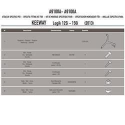 GIVI A9100A MOCOWANIE SZYBY 308A KEEWAY LOGIK 125-150 (13 > 15)