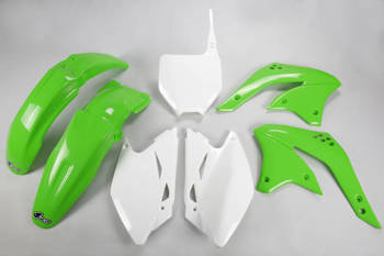 UFO KOMPLET PLASTIKÓW KAWASAKI KXF 450 '08 KOLOR OEM (ZIELONY/BIAŁY) (KA211E999)