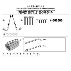 GIVI A8101A MOCOWANIE SZYBY 107A - PEUGEOT Belville 125-200 (17 > 19)
