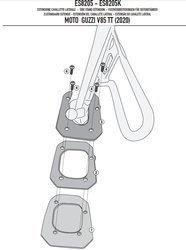 GIVI ES8205 POSZERZENIE DODATKOWE STOPKI - MOTO GUZZI V85 TT (19 > 21)