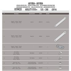 GIVI A6106A MOCOWANIE SZYBY 440A 441A KYMCO Agility 50-125-150-200 R16+ (14 > 18)