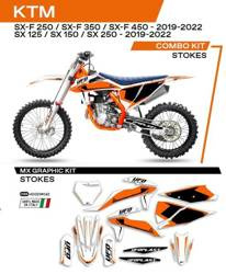 UFO KOMPLET NAKLEJEK (OKLEIN) KTM SX/SXF 125/150/250/350/450 '19-'22 STOKES KOLOR BIAŁY