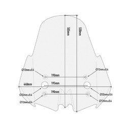 KAPPA KD4122ST SZYBA PRZEZROCZYSTA 53 x 44 cm (H x W) - KAWASAKI Versys 650 (17 > 20)