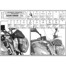 GIVI A167A MOCOWANIE SZYBY 245N 245A SUZUKI GSR 600 (06 > 07)
