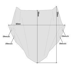 GIVI 1176A SZYBA DYMIONA 28 x 36,5 cm (H x W) POTRZEBNY KIT A1176A HONDA CB 500 F (19 > 22)