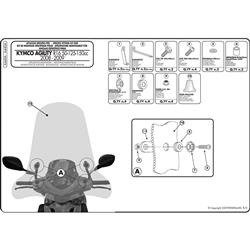 GIVI A440A MOCOWANIE SZYBY 440A 441A KYMCO Agility 50-125-150-200 R16 (08 > 13)