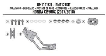 GIVI RM1121KIT KIT MONTAŻOWY RM01  / RM02 - CB 500 X (16 > 18)