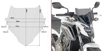 GIVI A1159 SZYBA DYMIONA 28 x 36,5 cm (H x W) HONDA CB 650F (17 > 18)