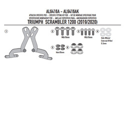 GIVI MOCOWANIE SZYBY 100AL / 100ALB / 140S / 140A - TRIUMPH SCRAMBLER 1200 (19 > 23)