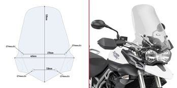 GIVI 6401DT SZYBA PRZEZROCZYSTA 53 x 46,5 cm (H x W) TRIUMPH TIGER 800 / 800 XC / 800 XR (11 > 17)