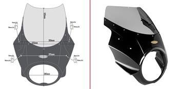 GIVI A800N SZYBA DYMIONA Z OWIEWKÄ„ UNIWERSALNA / V7 III Stone / Special (17 > 20) / R NINE T (14 > 20)