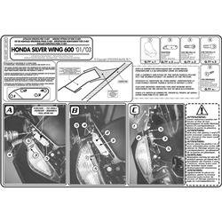 GIVI D214KIT MOCOWANIE SZYBY 214DT HONDA Silver Wing 600 / ABS (01 > 09)