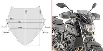 KAPPA SZYBA YAMAHA MT-07 (18-20) 28 X 36,5 CM PRZYCIEMNIANA Z MOCOWANIAMI
