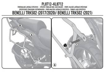 KAPPA KL8712 STELAŻ KUFRÓW BOCZNYCH MONOKEY - BENELI TRK502 (21 >22)