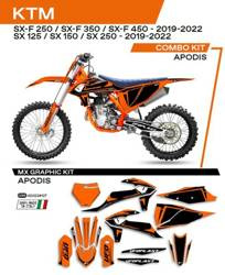UFO KOMPLET NAKLEJEK (OKLEIN) KTM SX/SXF 125/150/250/350/450 '19-'22 APODIS KOLOR POMARAŃCZOWY