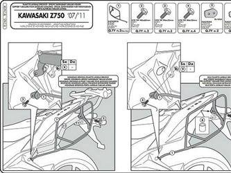 GIVI TE265 STELAŻ SAKW BOCZNYCH 3D600 - KAWASAKI Z 750 (07 > 14)