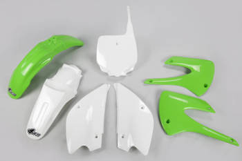 UFO KOMPLET PLASTIKÓW KAWASAKI KX 85 '13 RESTYLING KOLOR OEM (ZIELONY/BIAŁY) (KA218KE999)