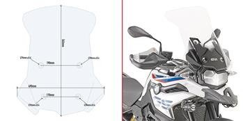 GIVI D5127ST SZYBA PRZEZROCZYSTA 54,5 x 49 cm (H x W) - BMW F750 GS / F850 GS (18 > 21)