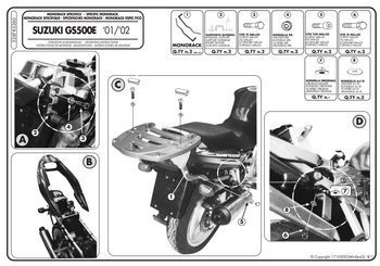 KAPPA K5260 STELAŻ KUFRA CENTRALNEGO (BEZ PŁYTY) - SUZUKI GS 500 E (01 - 07) / GS 500 F (04)