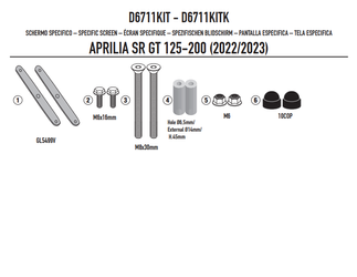 GIVI MOCOWANIE SZYBY 6711DT - APRILIA SR GT 125-200 (22 > 23)