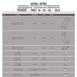 GIVI A8100A MOCOWANIE SZYBY 8100A PEUGEOT TWEET 50-125-150 (10 > 22)