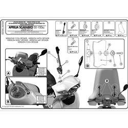 GIVI A6704A MOCOWANIE SZYBY 153A APRILIA SCARABEO 50 100 (09 > 13)