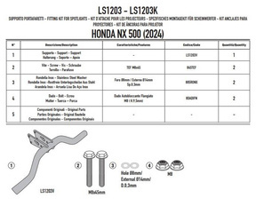 GIVI LS1203 MOCOWANIE HALOGENÓW - HONDA NX 500 (24 > 25)