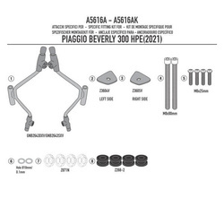 GIVI A5616A MOCOWANIE SZYBY PIAGGIO BEVERLY 300-400 HPE (21>22)