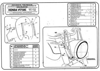 KAPPA MOCOWANIE SZYBY HONDA VT 750C '99-'02- WYCOFANY Z OFERTY