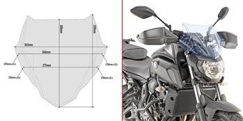 GIVI A2140BL SZYBA TYPU 'ICE' 28 x 36,5 cm (H x W) YAMAHA MT-07 (18>20)