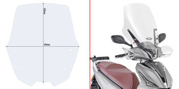 GIVI SZYBA PRZEZROCZYSTA 53,5 x 49,5 cm (H x W) - KYMCO People S 125-150-200 (20 > 22)