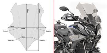 GIVI D2139S SZYBA DYMIONA 55 x 46,5 cm (H x W) - YAMAHA Tracer 900 / Tracer 900 GT (18 > 20)