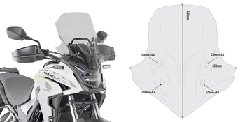 GIVI D1171S SZYBA DYMIONA 46 x 45 cm (H x W) HONDA CB 500 X (19 > 22)