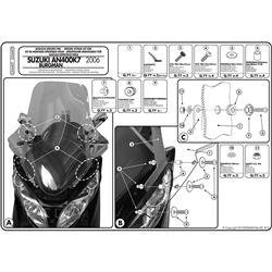 GIVI D266KIT MOCOWANIE SZYBY 266DT SUZUKI BURGMAN 400 (06 > 16)