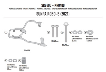 GIVI SR9400 STELAŻ KUFRA CENTRALNEGO MONOLOCK (BEZ PŁYTY) - SUNRA Robo-S (21 > 25)