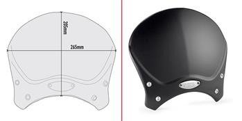 GIVI 100ALB UNIWERSALNA SZYBA ALUMINIUM CZARNA (20,5Hx26,5W) Bonneville T120 (16 > 19) / Street Twin 900 (16 > 19) / XSR700 (16 >19)
