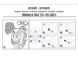 GIVI MOCOWANIE SZYBY 2153DT - YAMAHA N-MAX 125-155 (21 > 22)