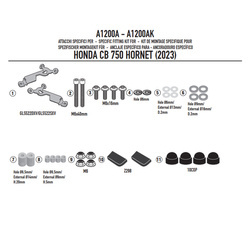 GIVI A1200A MOCOWANIE SZYBY 2166A - HONDA CB 750 HORNET (23)