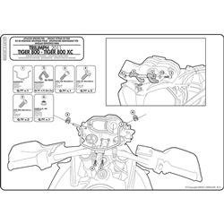 GIVI D6401KIT MOCOWANIE SZYBY 6401DT TRIUMPH TIGER 800 / 800 XC / 800 XR (11 > 17)
