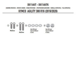 GIVI D6114KIT MOCOWANIE SZYBY KYMCO Agility 300 R16 (19 > 21)